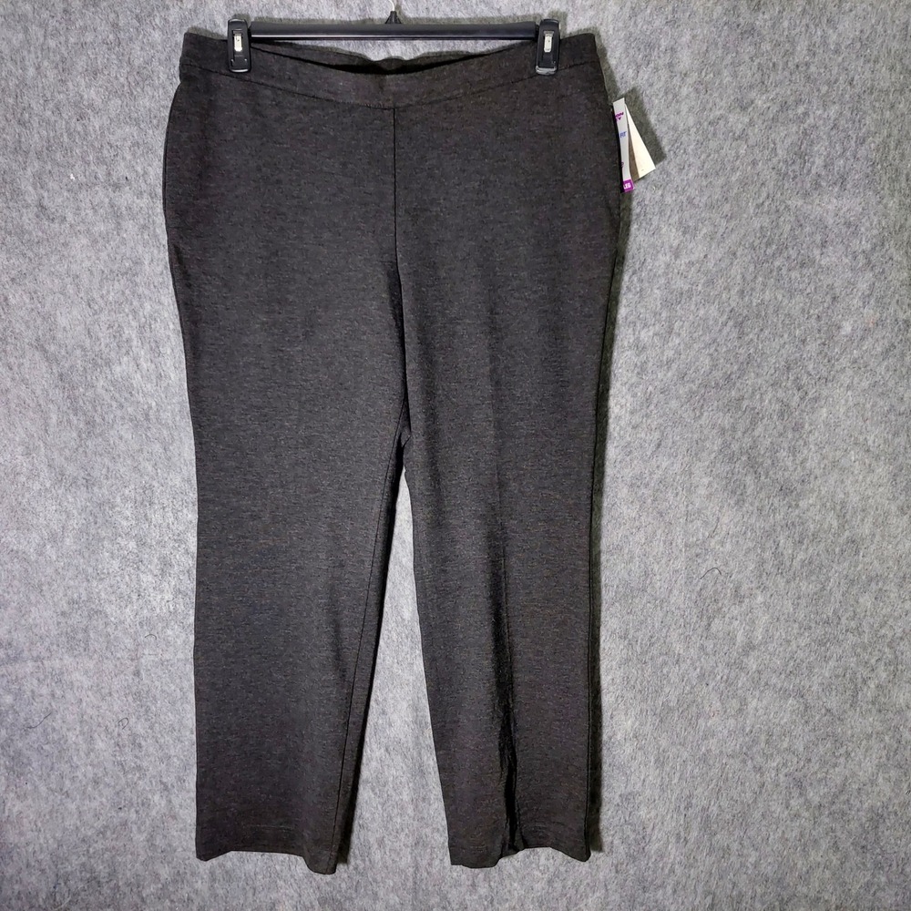 Allison Daley Pants Xl Gray Comfort Fit Ponte Short Straight Leg Pull On Casual‎